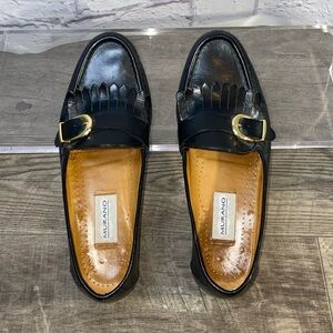 Vintage 🖤 Murano Black Leather Loafers. Made in Italy. M 9.5 / W 11.